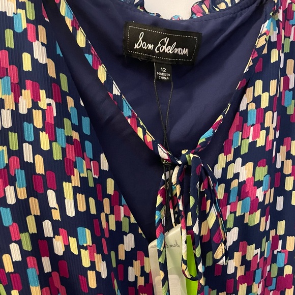 Sam Edelman Navy Multi Print Dress (Size 12 NWT) - Picture 3 of 3